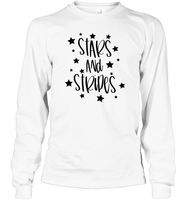 Stars And Stripes 4th Of July Shirt Unisex Long Sleeve Classic Tee