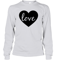 Love With Heart Valentine's Day Unisex Long Sleeve Classic Tee