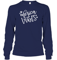 Merica Vibes 4th Of July Shirt Unisex Long Sleeve Classic Tee