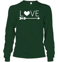 Valentine's Day Shirt For Adults Love Heart With Arrow Unisex Long Sleeve Classic Tee
