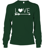 Valentine's Day Shirt For Adults Love Heart With Arrow Unisex Long Sleeve Classic Tee