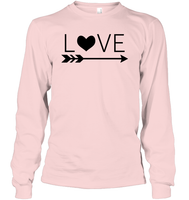 Valentine's Day Shirt For Adults Love Heart With Arrow Unisex Long Sleeve Classic Tee