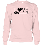 Valentine's Day Shirt For Adults Love Heart With Arrow Unisex Long Sleeve Classic Tee