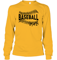 Baseball Dad Shirt Unisex Long Sleeve Classic Tee With Baseball Stripes