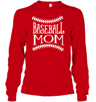 Baseball Mom Shirt Unisex Long Sleeve Classic Tee With Baseball Stripes