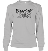 Baseball Mom Shirt Unisex Long Sleeve Classic Tee With Baseball Stripes