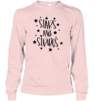 Stars And Stripes 4th Of July Shirt Unisex Long Sleeve Classic Tee