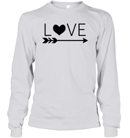 Valentine's Day Shirt For Adults Love Heart With Arrow Unisex Long Sleeve Classic Tee