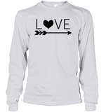 Valentine's Day Shirt For Adults Love Heart With Arrow Unisex Long Sleeve Classic Tee