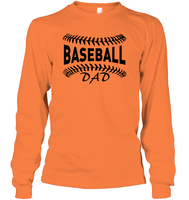Baseball Dad Shirt Unisex Long Sleeve Classic Tee With Baseball Stripes