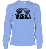 Retro Merica Sunglasses 4th Of July Shirt Unisex Long Sleeve Classic Tee