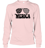 Retro Merica Sunglasses 4th Of July Shirt Unisex Long Sleeve Classic Tee