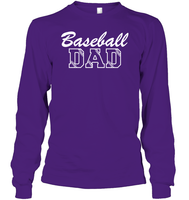 Baseball Dad Shirt Unisex Long Sleeve Classic Tee With Baseball Stripes