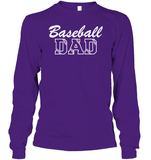 Baseball Dad Shirt Unisex Long Sleeve Classic Tee With Baseball Stripes