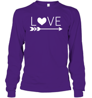 Valentine's Day Shirt For Adults Love Heart With Arrow Unisex Long Sleeve Classic Tee