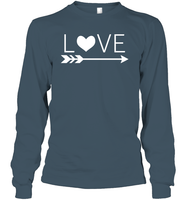 Valentine's Day Shirt For Adults Love Heart With Arrow Unisex Long Sleeve Classic Tee