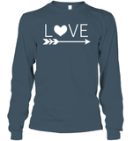 Valentine's Day Shirt For Adults Love Heart With Arrow Unisex Long Sleeve Classic Tee