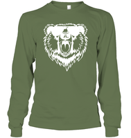 Cool Angry Grizzly Bear Shirt Unisex Long Sleeve Classic Tee