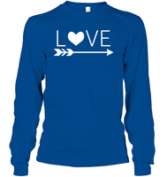 Valentine's Day Shirt For Adults Love Heart With Arrow Unisex Long Sleeve Classic Tee