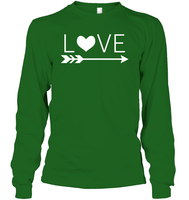 Valentine's Day Shirt For Adults Love Heart With Arrow Unisex Long Sleeve Classic Tee