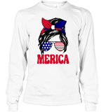 Merica Mom Bun Shirt Unisex Short Sleeve, Long Sleeve, Hoodies, Sweatshirt