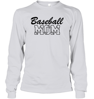 Baseball Mom Shirt Unisex Long Sleeve Classic Tee With Baseball Stripes