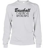 Baseball Mom Shirt Unisex Long Sleeve Classic Tee With Baseball Stripes