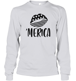 Merica Lips 4th Of July Shirt Unisex Long Sleeve Classic Tee