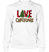 Love Christmas Shirt With Plaid And Cheetah For Women