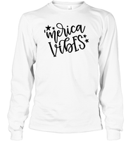 Merica Vibes 4th Of July Shirt Unisex Long Sleeve Classic Tee