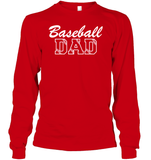Baseball Dad Shirt Unisex Long Sleeve Classic Tee With Baseball Stripes