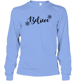 Believe in Magic: Festive 'Believe' Christmas Shirt Unisex Long Sleeve Classic Tee
