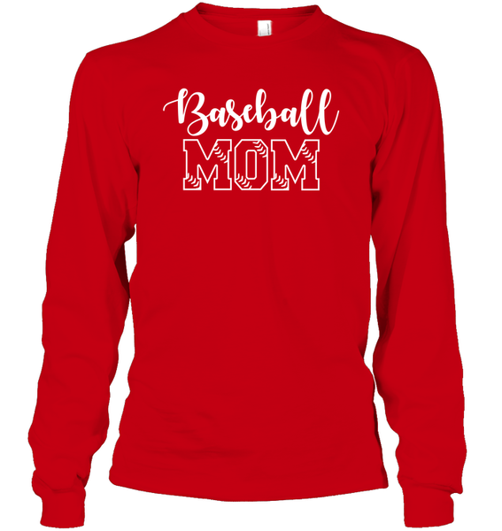 Baseball Mom Shirt Unisex Long Sleeve Classic Tee With Baseball Stripes