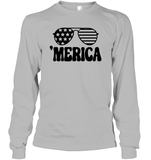 Retro Merica Sunglasses 4th Of July Shirt Unisex Long Sleeve Classic Tee