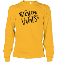 Merica Vibes 4th Of July Shirt Unisex Long Sleeve Classic Tee