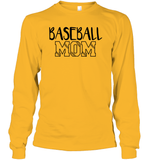 Baseball Mom Shirt Unisex Long Sleeve Classic Tee With Baseball Stripes