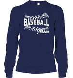 Baseball Mom Shirt Unisex Long Sleeve Classic Tee With Baseball Stripes