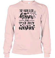 Sparkler Kisses 4th Of July Shirt Unisex Long Sleeve Classic Tee