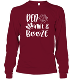 Red White And Booze 4th Of July Shirt Unisex Long Sleeve Classic Tee