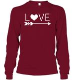 Valentine's Day Shirt For Adults Love Heart With Arrow Unisex Long Sleeve Classic Tee