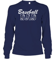 Baseball Dad Shirt Unisex Long Sleeve Classic Tee With Baseball Stripes