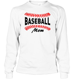 Baseball Mom Shirt, Long Sleeve, Hoodie, and Sweatshirt With Baseball Stripes