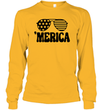 Retro Merica Sunglasses 4th Of July Shirt Unisex Long Sleeve Classic Tee