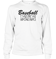 Baseball Mom Shirt Unisex Long Sleeve Classic Tee With Baseball Stripes