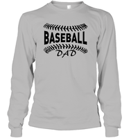 Baseball Dad Shirt Unisex Long Sleeve Classic Tee With Baseball Stripes