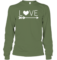 Valentine's Day Shirt For Adults Love Heart With Arrow Unisex Long Sleeve Classic Tee