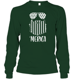 Merica Flag Beard 4th Of July Shirt Unisex Long Sleeve Classic Tee