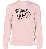 Merica Vibes 4th Of July Shirt Unisex Long Sleeve Classic Tee