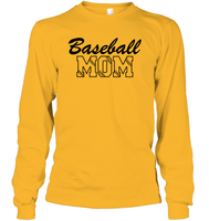 Baseball Mom Shirt Unisex Long Sleeve Classic Tee With Baseball Stripes