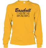 Baseball Mom Shirt Unisex Long Sleeve Classic Tee With Baseball Stripes